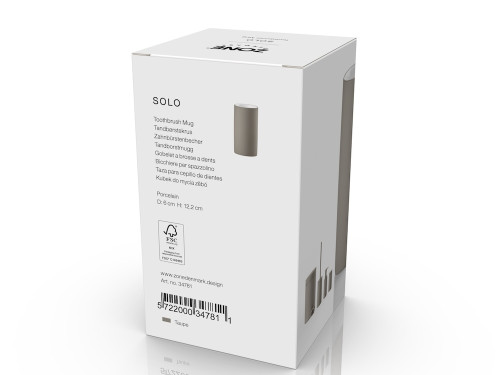 Kelímek na zubní kartáček Solo Taupe