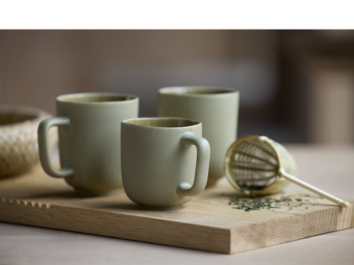 Kameninový hrnek s ouškem Shoku Pure Green 33 cl