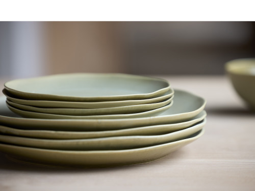 Kameninový mělký talíř Shoku Pure Green 27 cm