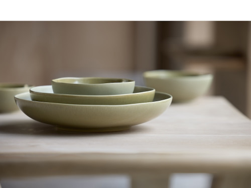 Kameninová salátová mísa Shoku Pure Green 28 cm