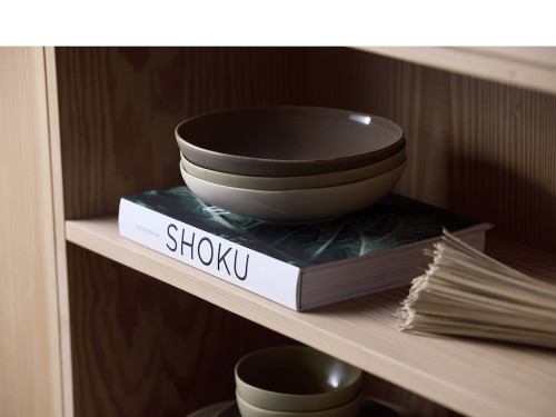 Kameninová těstovinová mísa Shoku Pure Green 21 cm