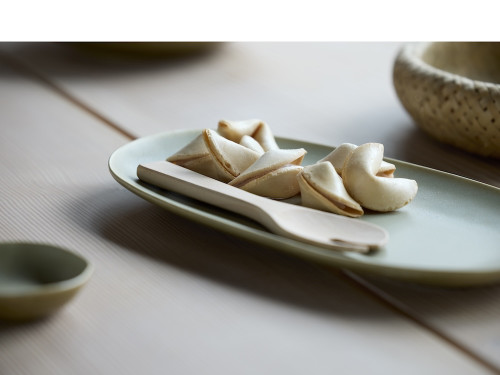 Kameninová servírovací tác Shoku Pure Green 34x18 cm