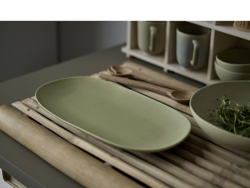 Kameninová servírovací tác Shoku Pure Green 34x18 cm