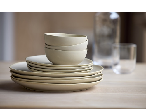 Kameninový mělký talíř Shoku Soft Beige 20 cm