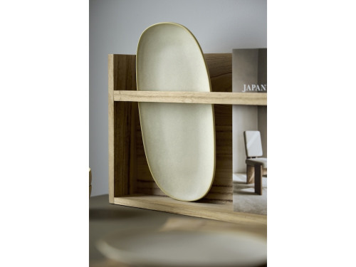 Kameninová servírovací tác Shoku Soft Beige 34x18 cm