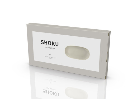 Kameninová servírovací tác Shoku Soft Beige 34x18 cm