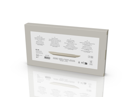 Kameninová servírovací tác Shoku Soft Beige 34x18 cm