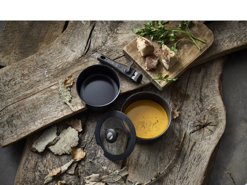 Sada hrnců s odnímatelnou rukojetí  1,1/2,4l Black 