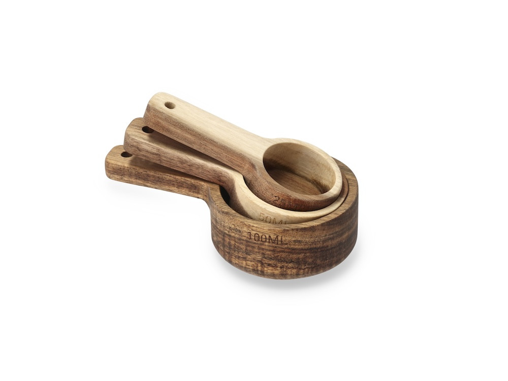 Sada kuchyňských akáciových odměrek 3ks