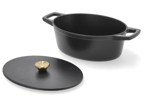 Litinový kastrol oválný 3,8l Black