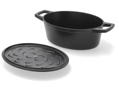 Litinový kastrol oválný 3,8l Black