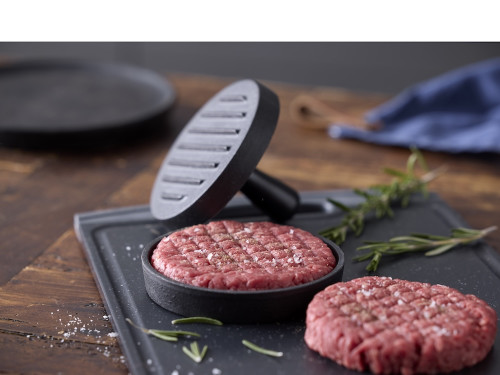 Litinový lis na hamburger 13 cm