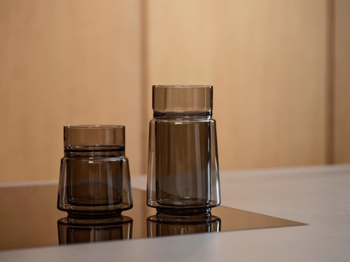 Dvoustěnná sklenice na americano Black 21 cl