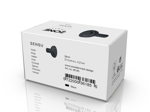 Háček na zeď  Sensu Black 