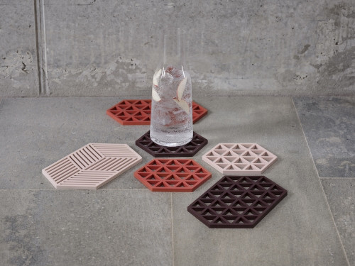 Silikonová podložka pod horké Hexagon Rose