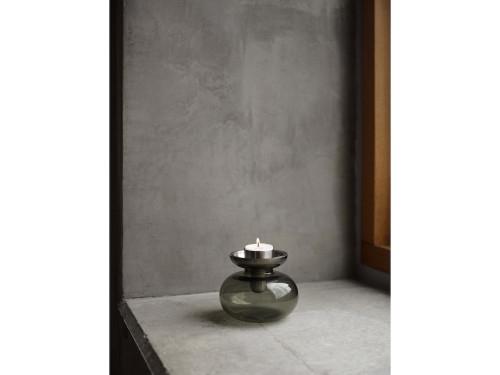 Skleněná váza/Svícen Inu Moss Green/Brass