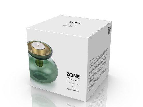 Skleněná váza/Svícen Inu Moss Green/Brass