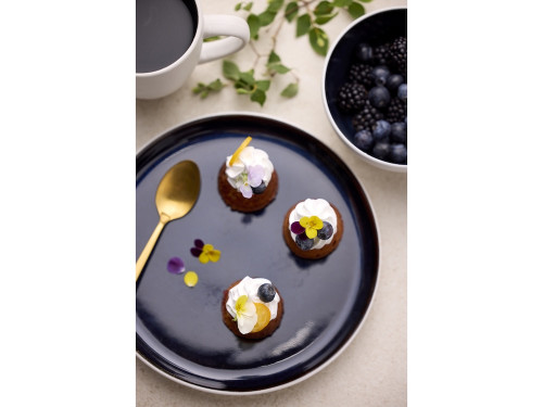 Kameninový dezertní talíř 21 cm White/Dark Blue 