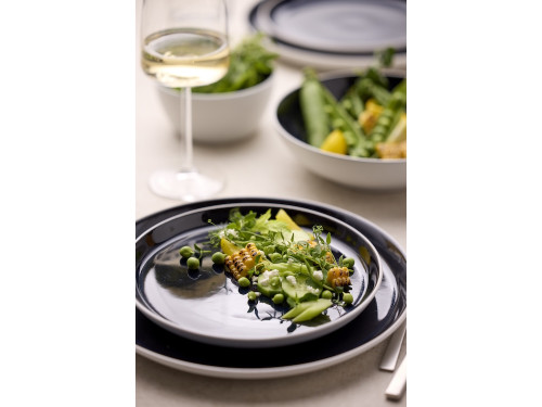 Kameninový mělký talíř 27 cm White/Dark Blue