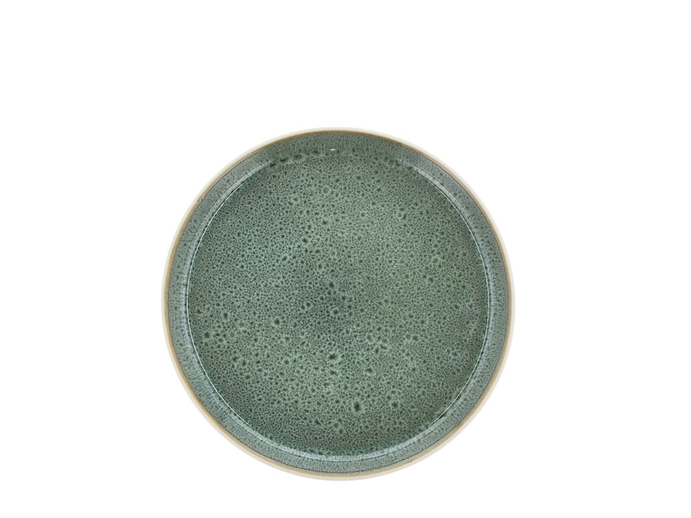 Kameninový dezertní talíř 21 cm White/Green