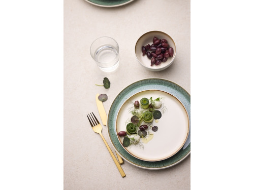 Kameninový mělký talíř 27 cm White/Green