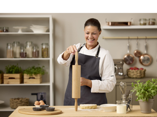 Dubový váleček na těsto s kuličkovými ložisky