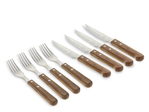 Sada příborů na steaky 8ks Nerez/Akáciové dřevo