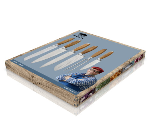 Set nožů 6ks Nerez/Akáciové dřevo