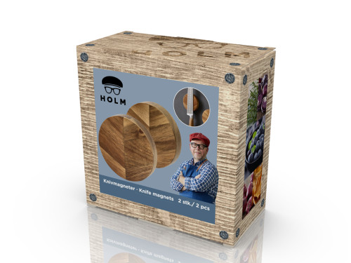Magnetický držák na nože 2ks Akáciové dřevo