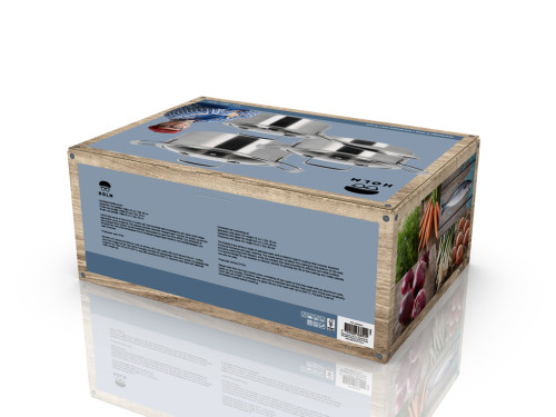 Sada 3 vrstvých hrnců s pokličkami 6ks Nerez