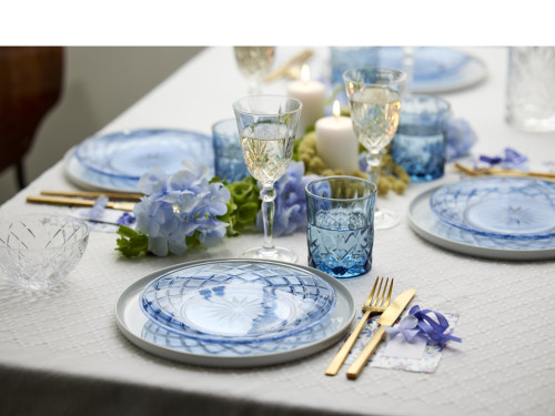 Skleněný talíř Sorrento 21 cm 4ks Blue