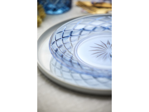 Skleněný talíř Sorrento 21 cm 4ks Blue