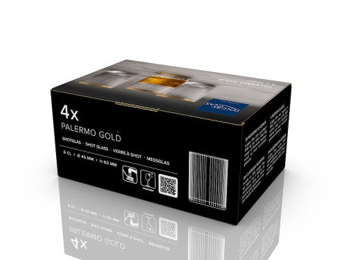 Sklenice na panáka Palermo Gold 6cl (6 ks)