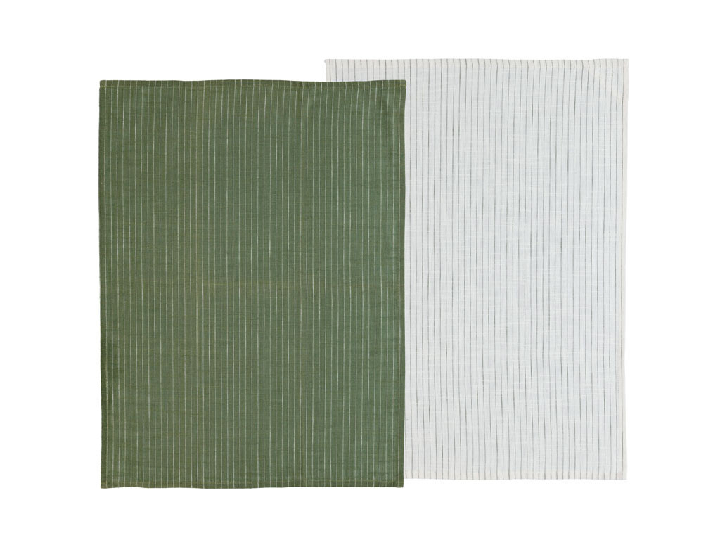 Kuchyňská utěrka 50x70 Olive/White (sada 2 ks)