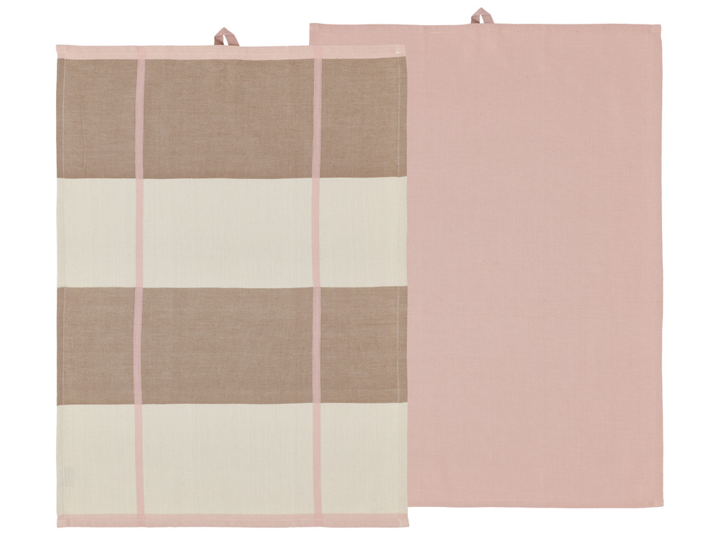 Kuchyňská utěrka 50x70 Blocks (sada 2 ks) Rose