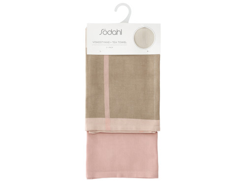 Kuchyňská utěrka 50x70 Blocks (sada 2 ks) Rose