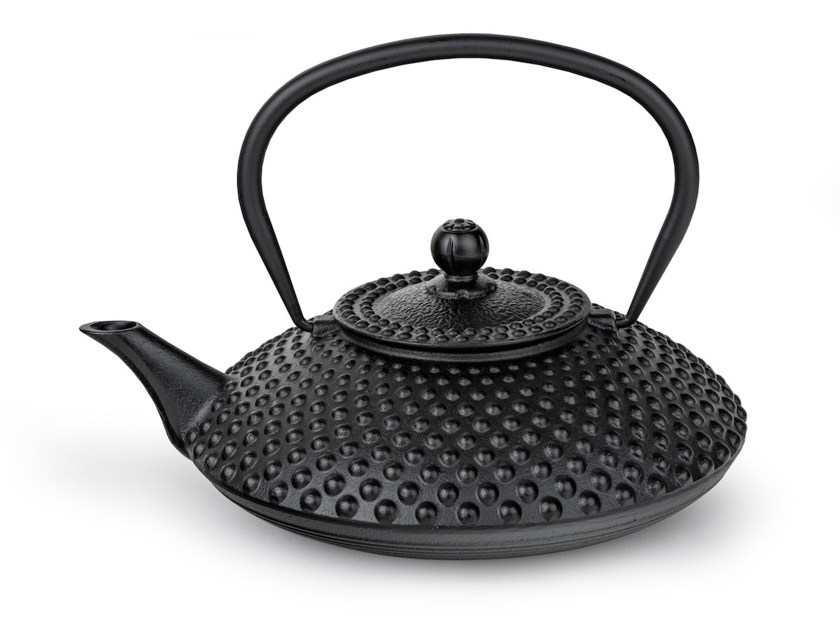 Litinová konvička na čaj Xilin 1,25L, černá