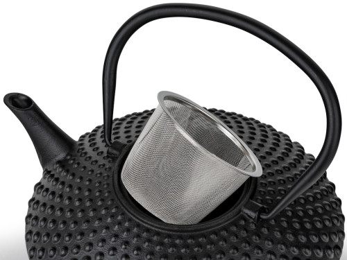 Litinová konvička na čaj Xilin 1,25L, černá