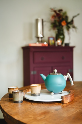 Dvoustěnná konvička na čaj Duet Bella Ronde 1,2L Sea Blue