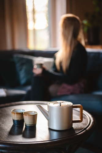 Dvoustěnná konvička na čaj Duet Narvik 1,1L Champagne