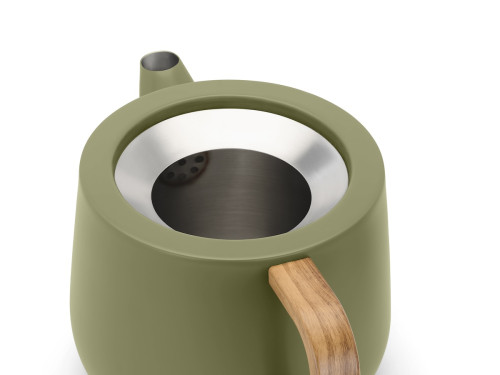 Dvoustěnná konvička na čaj Duet Facet 1,1L Khaki Green