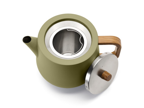 Dvoustěnná konvička na čaj Duet Facet 1,1L Khaki Green