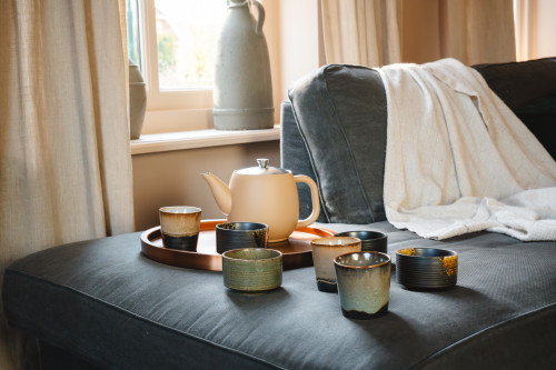 Dvoustěnná konvička na čaj Duet Facet 1,1L Camel