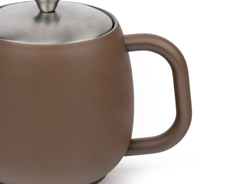 Dvoustěnná konvička na čaj Vera  0,9L Latte Brown