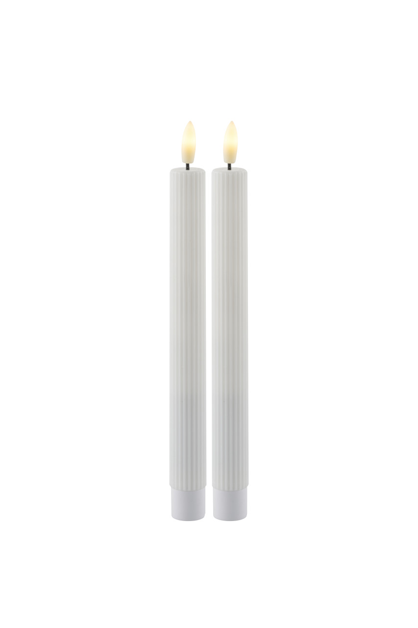 Sada dobíjecích kónických LED svíček Smilla White (2 ks)