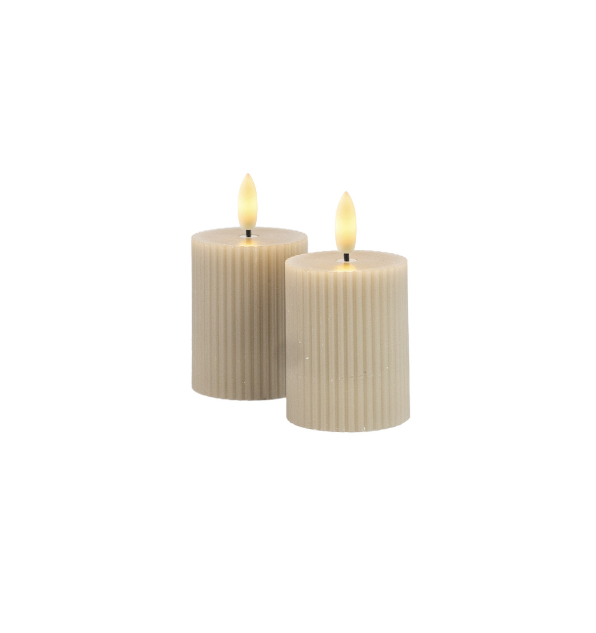 Sada dobíjecích LED svíček Smilla Warm grey (2 ks)