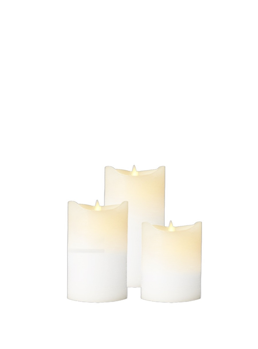 LED svíčka Sara Exclusive, (sada 3 ks), Ø7,5xH10/12,5/15cm