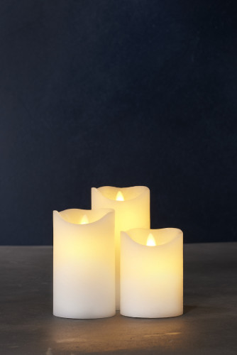 LED svíčka Sara Exclusive, (sada 3 ks), Ø7,5xH10/12,5/15cm