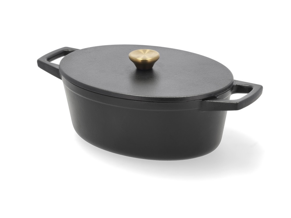 Litinový oválný hrnec s víkem 3,8 l