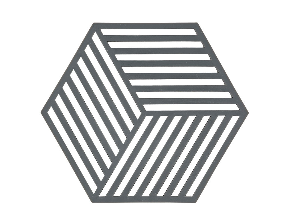 Silikonová podložka pod horké Hexagon Grey